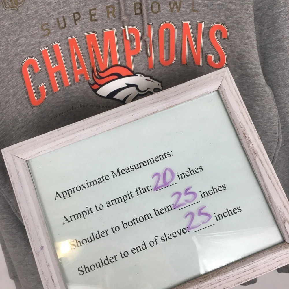 Nike NFL Denver Broncos Super Bowl 50 “Champions” Hoodie Sweatshirt Gray Men’s S
